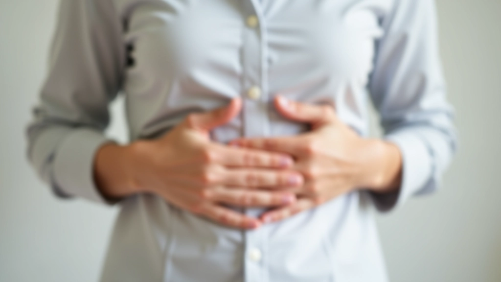 Close-up demonstration of hand position on diaphragm showing proper breathing technique for nervous speakers